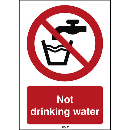 ISO Safety Sign  Not drinking water