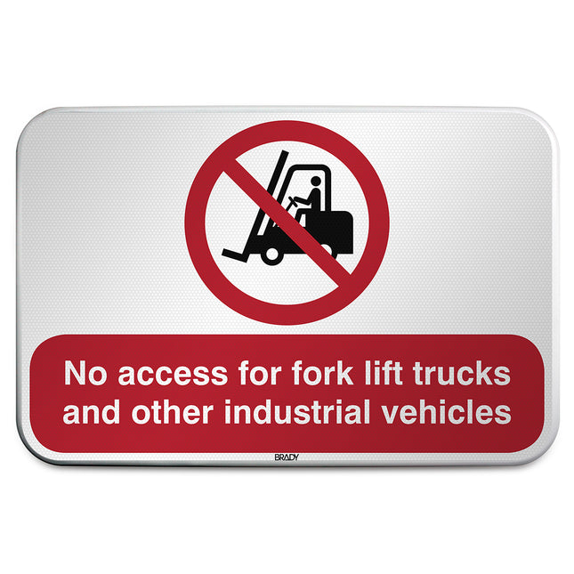 ISO Safety Sign  No access for forklift trucks and other industrial vehicles