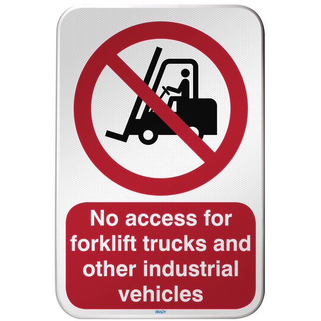 ISO Safety Sign  No access for forklift trucks and other industrial vehicles
