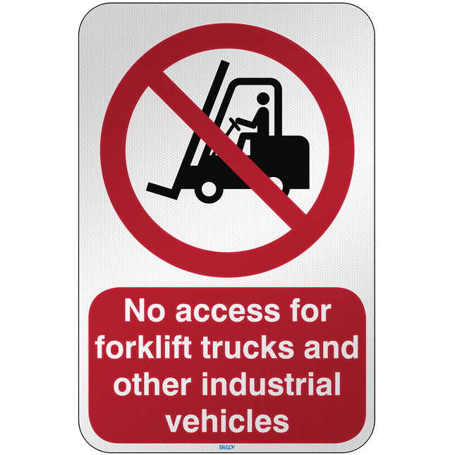 ISO Safety Sign  No access for forklift trucks and other industrial vehicles