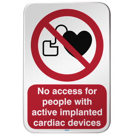 ISO Safety Sign  No access for people with active implanted cardiac devices