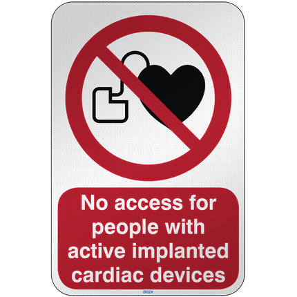 ISO Safety Sign  No access for people with active implanted cardiac devices