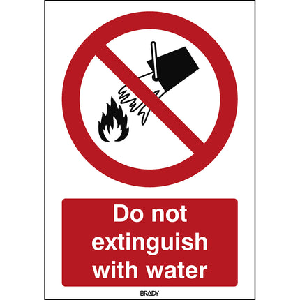 ISO Safety Sign  Do not extinguish with water