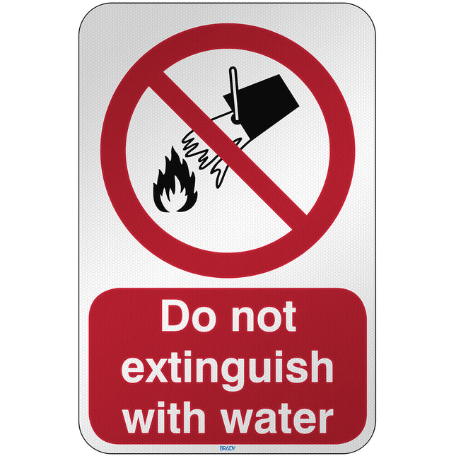 ISO Safety Sign  Do not extinguish with water