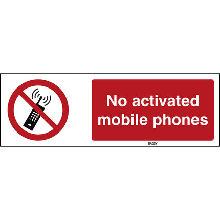 ISO Safety Sign  No activated mobile phones