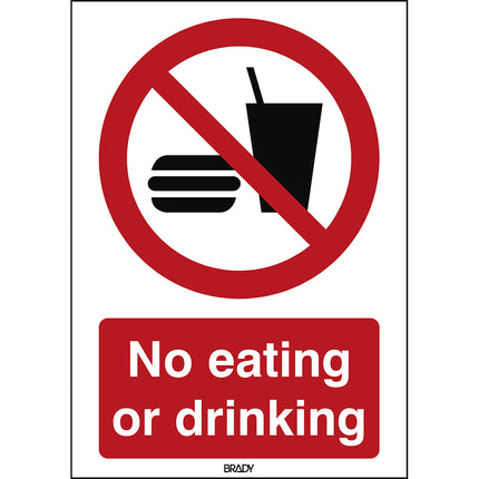 ISO Safety Sign  No eating or drinking