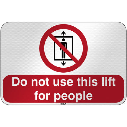ISO Safety Sign  Do not use this lift for people