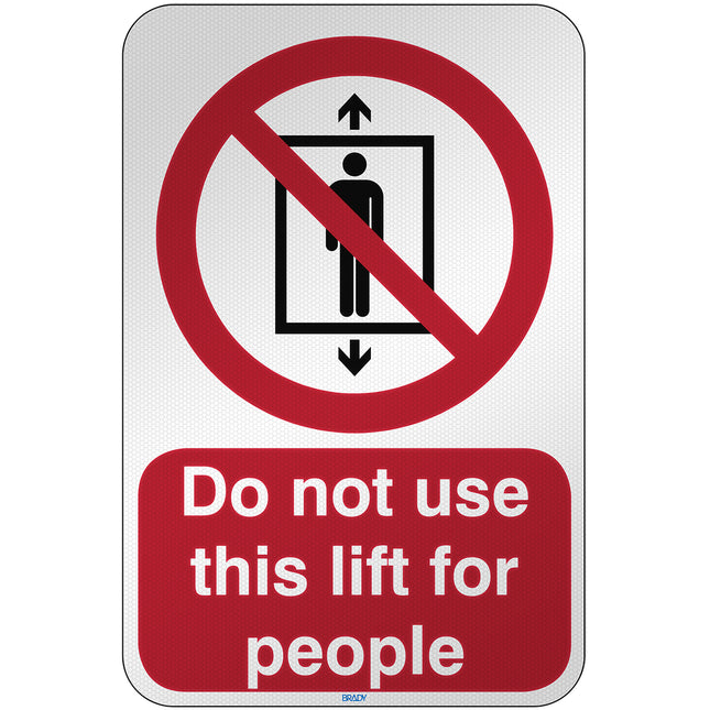 ISO Safety Sign  Do not use this lift for people