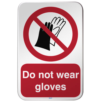 ISO Safety Sign  Do not wear gloves