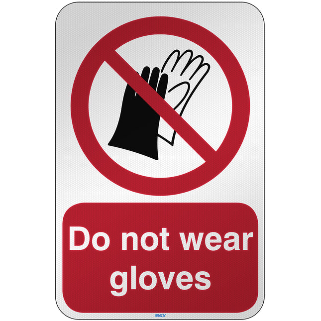 ISO Safety Sign  Do not wear gloves