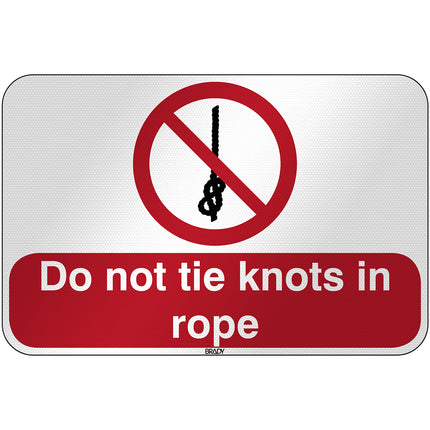ISO Safety Sign  Do not tie knots in rope