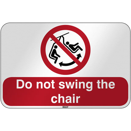 ISO Safety Sign  Do not swing the chair