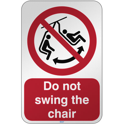 ISO Safety Sign  Do not swing the chair