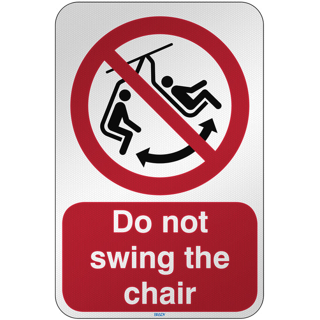 ISO Safety Sign  Do not swing the chair