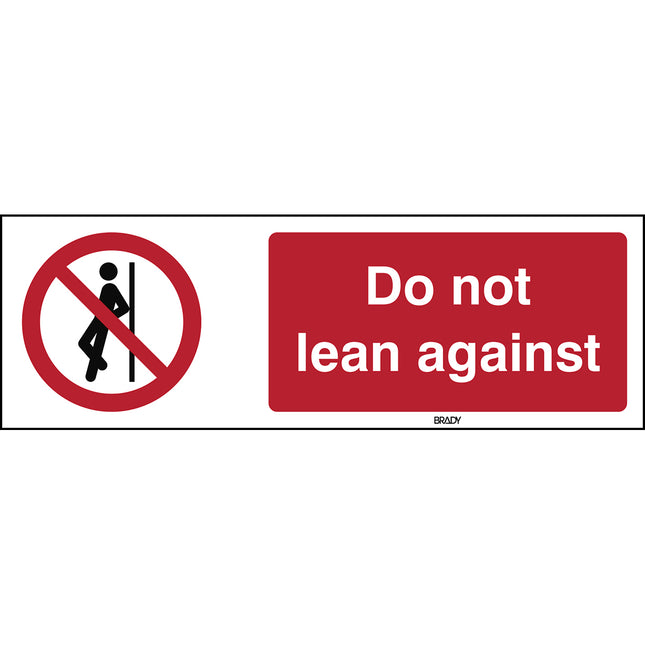 ISO Safety Sign  No leaning against