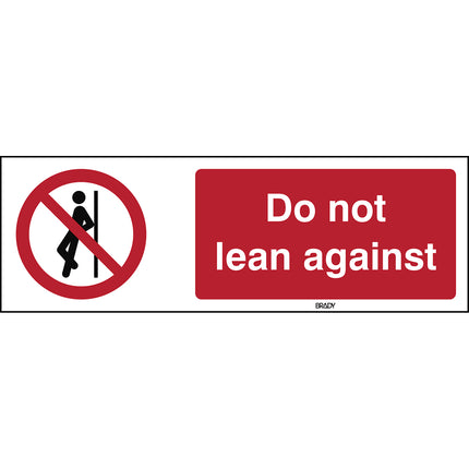 ISO Safety Sign  No leaning against