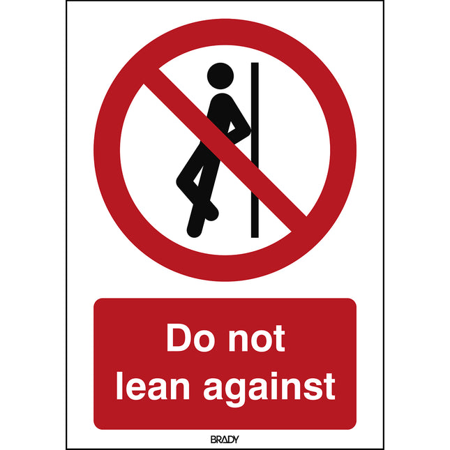 ISO Safety Sign  No leaning against