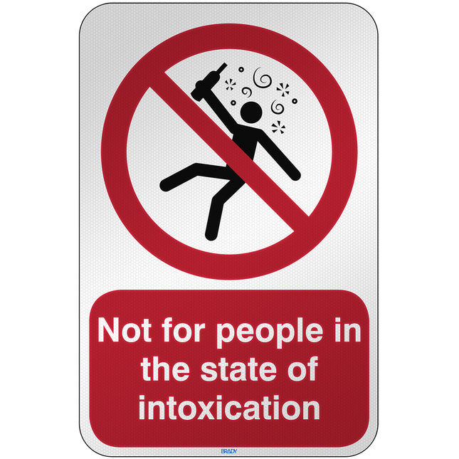 ISO Safety Sign  Not for people in the state of intoxication