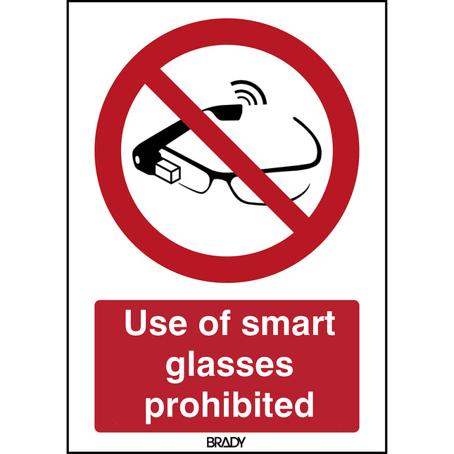ISO Safety Sign  Use of smart glasses prohibited