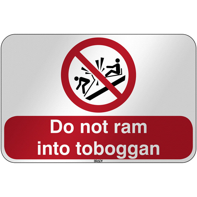 ISO Safety Sign  Do not ram into toboggan