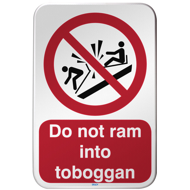 ISO Safety Sign  Do not ram into toboggan