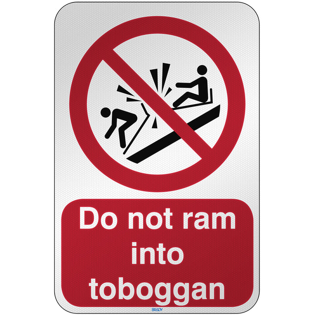 ISO Safety Sign  Do not ram into toboggan