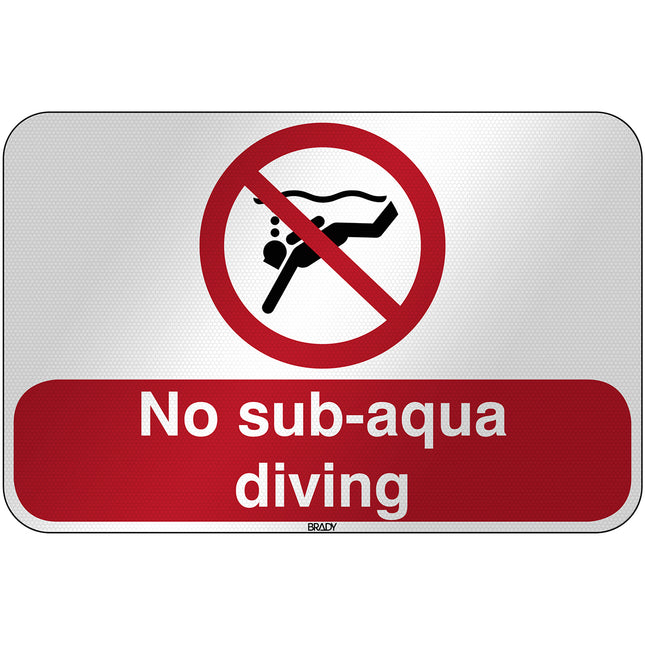 ISO Safety Sign  No subaqua diving