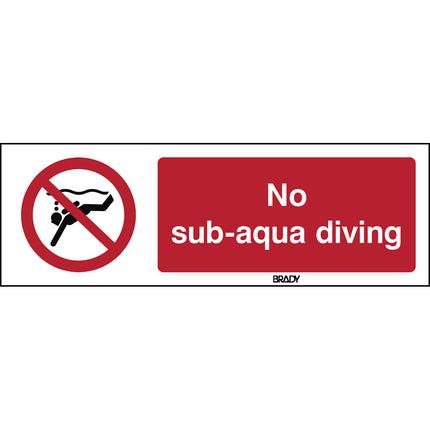 ISO Safety Sign  No subaqua diving