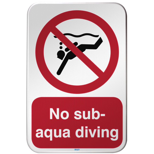 ISO Safety Sign  No subaqua diving