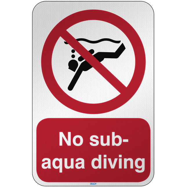 ISO Safety Sign  No subaqua diving