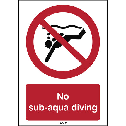 ISO Safety Sign  No subaqua diving