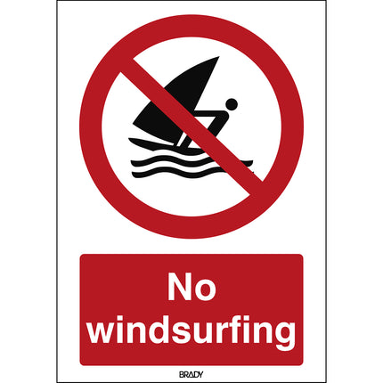 ISO Safety Sign  No windsurfing