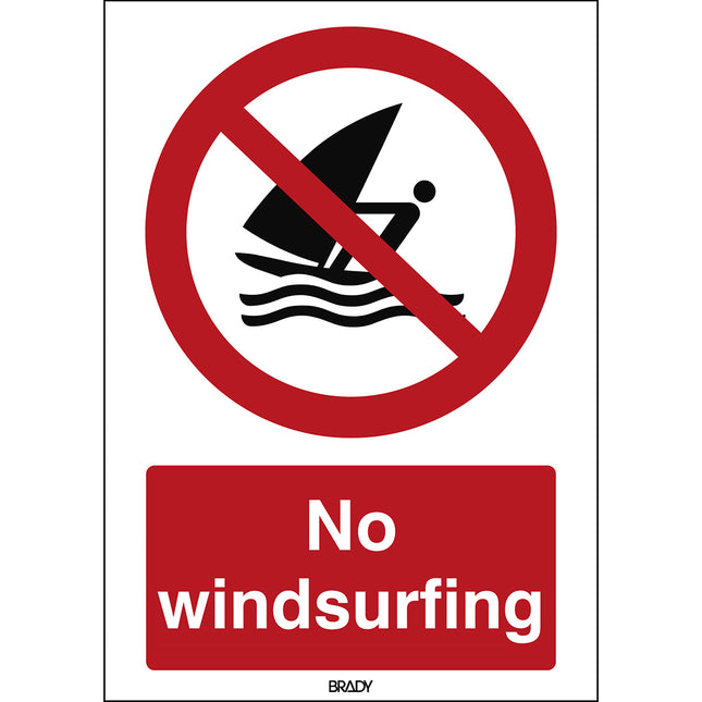 ISO Safety Sign  No windsurfing