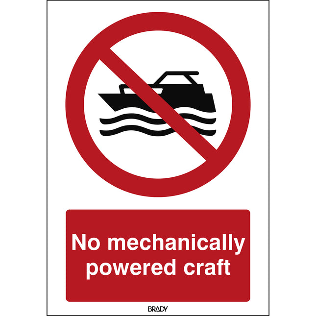 ISO Safety Sign  No mechanically powered craft