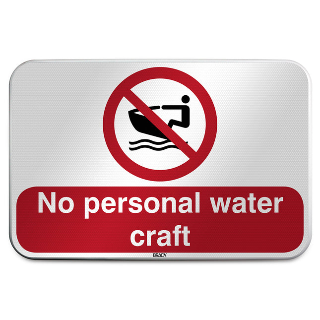 ISO Safety Sign  No personal water craft