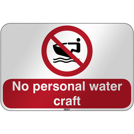 ISO Safety Sign  No personal water craft