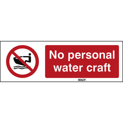 ISO Safety Sign  No personal water craft