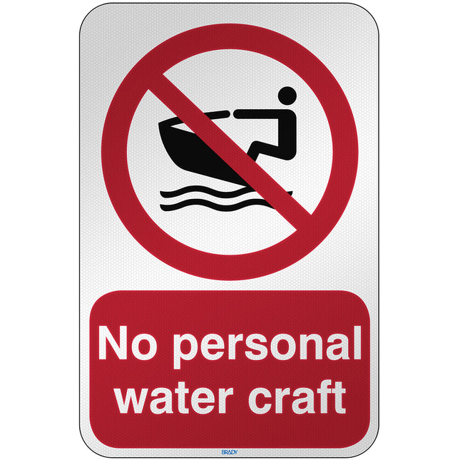 ISO Safety Sign  No personal water craft