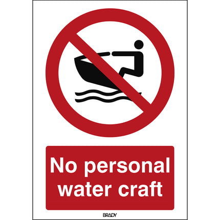 ISO Safety Sign  No personal water craft