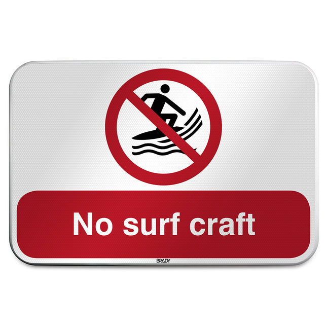 ISO Safety Sign  No surf craft