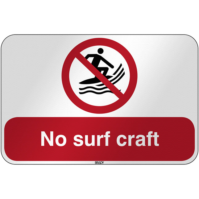 ISO Safety Sign  No surf craft
