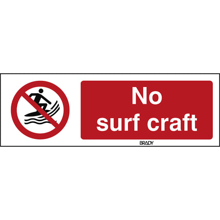 ISO Safety Sign  No surf craft