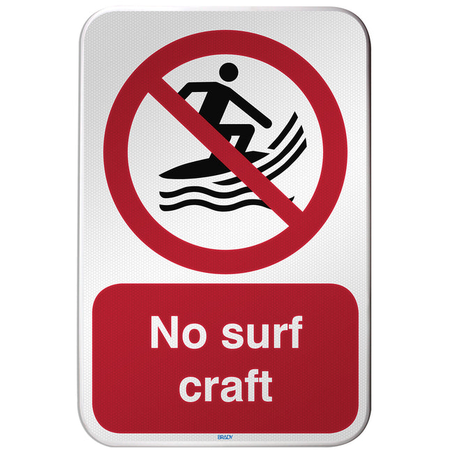 ISO Safety Sign  No surf craft