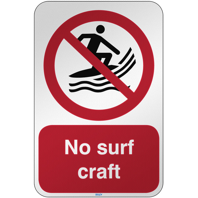 ISO Safety Sign  No surf craft