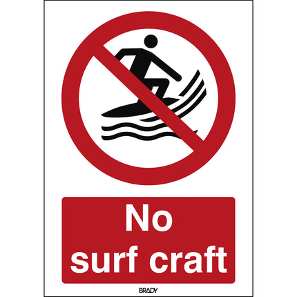 ISO Safety Sign  No surf craft