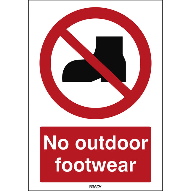 ISO Safety Sign  No outdoor footwear