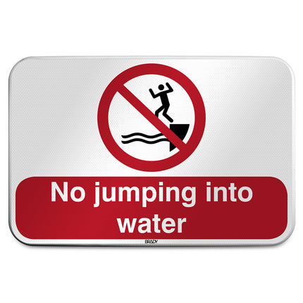 ISO Safety Sign  No jumping into water