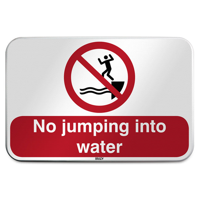 ISO Safety Sign  No jumping into water