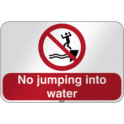 ISO Safety Sign  No jumping into water