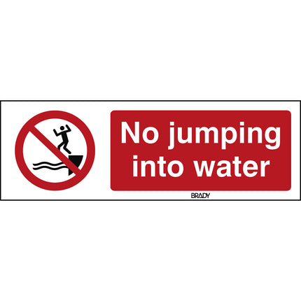 ISO Safety Sign  No jumping into water